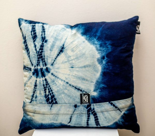Coussin tissu indigo